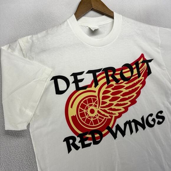Vintage Other - Vintage Detroit Red Wings Shirt men's Medium White Graphic Deadstock NEW 90s
